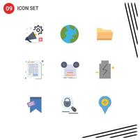 9 Creative Icons Modern Signs and Symbols of record banking folder balance accounting Editable Vector Design Elements