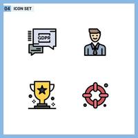 paquete de iconos de vector de stock de 4 signos y símbolos de línea para elementos de diseño de vector editables de premio de hombre de negocios de copa gdpr