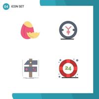 Set of 4 Modern UI Icons Symbols Signs for egg develop coin money game Editable Vector Design Elements