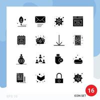 16 Universal Solid Glyphs Set for Web and Mobile Applications appliance website business web internet Editable Vector Design Elements