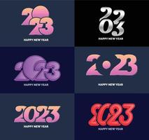 Big Set of 2023 Happy New Year logo text design 2023 number design template vector