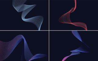 Collection of geometric minimal lines pattern set vector