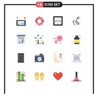 Set of 16 Modern UI Icons Symbols Signs for discussion consulting analytics king cobra Editable Pack of Creative Vector Design Elements