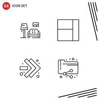 Universal Icon Symbols Group of 4 Modern Filledline Flat Colors of lump share gallery arrows documents Editable Vector Design Elements