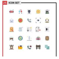 Universal Icon Symbols Group of 25 Modern Flat Colors of lock token bug coin app Editable Vector Design Elements