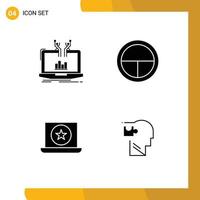 Group of Solid Glyphs Signs and Symbols for analysis award online badge laptop Editable Vector Design Elements