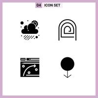 User Interface Solid Glyph Pack of modern Signs and Symbols of cloud web weather password window Editable Vector Design Elements