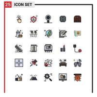 Set of 25 Modern UI Icons Symbols Signs for technology system protect genetic chromosome Editable Vector Design Elements