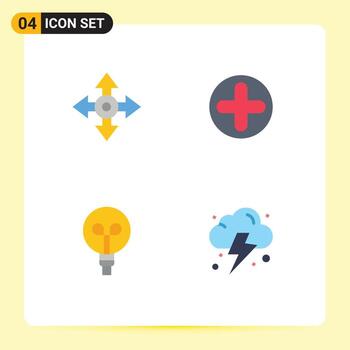 4 Flat Icon concept for Websites Mobile and Apps arrow light navigation hospital farming Editable Vector Design Elements