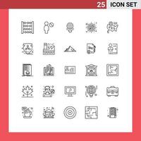 Pictogram Set of 25 Simple Lines of eco map game location woman Editable Vector Design Elements