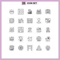 25 iconos creativos, signos y símbolos modernos de letreros, monedas de inversión, ahorros, elementos de diseño vectorial editables vector