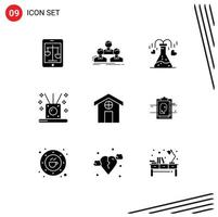 9 Universal Solid Glyphs Set for Web and Mobile Applications sticks relaxing people incense heart Editable Vector Design Elements