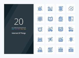 20 Internet Of Things Blue Color icon for presentation vector