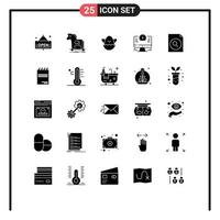 Universal Icon Symbols Group of 25 Modern Solid Glyphs of search document easter watch monitor Editable Vector Design Elements