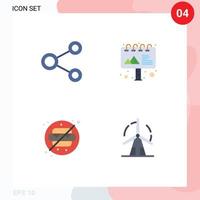 Universal Icon Symbols Group of 4 Modern Flat Icons of connect no sharing advertising park Editable Vector Design Elements