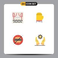 Universal Icon Symbols Group of 4 Modern Flat Icons of celebration no theater warm park Editable Vector Design Elements