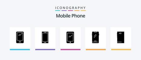 paquete de iconos de glifo 5 de teléfono móvil que incluye . cámara... diseño de iconos creativos vector