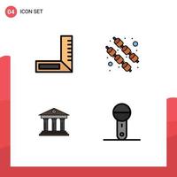 4 Creative Icons Modern Signs and Symbols of carpenter building food bank devices Editable Vector Design Elements