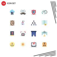 Group of 16 Flat Colors Signs and Symbols for wheat bag men jewelry earrings Editable Pack of Creative Vector Design Elements
