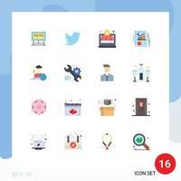 User Interface Pack of 16 Basic Flat Colors of scholar avatar investment graduation pie Editable Pack of Creative Vector Design Elements