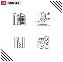 Group of 4 Filledline Flat Colors Signs and Symbols for building crypto currency audio neoscoin pin Editable Vector Design Elements