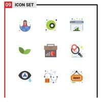 9 Creative Icons Modern Signs and Symbols of economy business graph spring leaf Editable Vector Design Elements