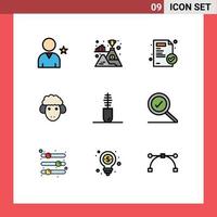 Set of 9 Modern UI Icons Symbols Signs for fashion accessories medical spring lamb Editable Vector Design Elements