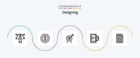 Designing Line 5 Icon Pack Including . goal. design. file vector
