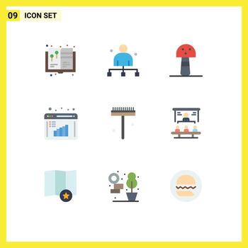 9 Creative Icons Modern Signs and Symbols of gardener data evaluation head data computation business report Editable Vector Design Elements