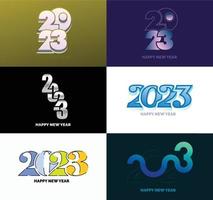 Big Set of 2023 Happy New Year logo text design 2023 number design template vector