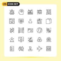 Modern Set of 25 Lines and symbols such as picnic autumn control shopping online Editable Vector Design Elements