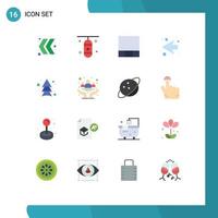 Modern Set of 16 Flat Colors Pictograph of awareness up grid arrows left Editable Pack of Creative Vector Design Elements