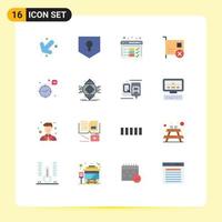 Pictogram Set of 16 Simple Flat Colors of love pci development hardware computers Editable Pack of Creative Vector Design Elements