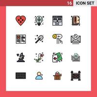 Set of 16 Modern UI Icons Symbols Signs for print page bulb document develop Editable Creative Vector Design Elements