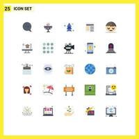 Group of 25 Modern Flat Colors Set for face ui arrow basic document Editable Vector Design Elements