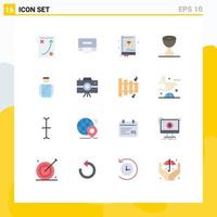 conjunto de 16 iconos de interfaz de usuario modernos símbolos signos para hombre botones libro carne comida paquete editable de elementos de diseño de vectores creativos