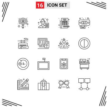 Editable Vector Line Pack of 16 Simple Outlines of tramway interfaces data scientist data select job Editable Vector Design Elements