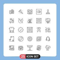 Line Pack of 25 Universal Symbols of authority stamp estate toggle settings Editable Vector Design Elements