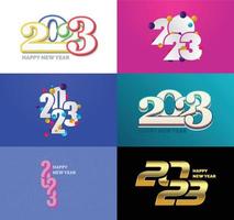 Big Set of 2023 Happy New Year logo text design 2023 number design template vector