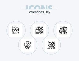 paquete de iconos de línea de día de san valentín 5 diseño de iconos. . amar. café. localización. amar vector