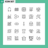 Modern Set of 25 Lines Pictograph of tool design gps creative travel Editable Vector Design Elements