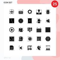 Modern Set of 25 Solid Glyphs and symbols such as card office medical drawer cabinet Editable Vector Design Elements