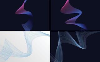 Set of 4 vector line backgrounds for a professional and polished finish