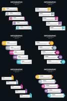 presente su negocio con estas infografías vectoriales en su presentación. vector