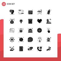 conjunto de 25 iconos de interfaz de usuario modernos símbolos signos para contaminación hierro marketing huevo vivo elementos de diseño vectorial editables vector