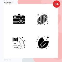 4 Creative Icons Modern Signs and Symbols of camera sewage camping rope rope water Editable Vector Design Elements