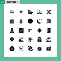 Pack of 25 Modern Solid Glyphs Signs and Symbols for Web Print Media such as error image business camera technology Editable Vector Design Elements