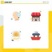 User Interface Pack of 4 Basic Flat Icons of communication cash idea toilet money Editable Vector Design Elements