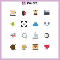 16 Universal Flat Color Signs Symbols of birch video lift usa american Editable Pack of Creative Vector Design Elements