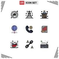 9 Creative Icons Modern Signs and Symbols of online world desk browser globe Editable Vector Design Elements